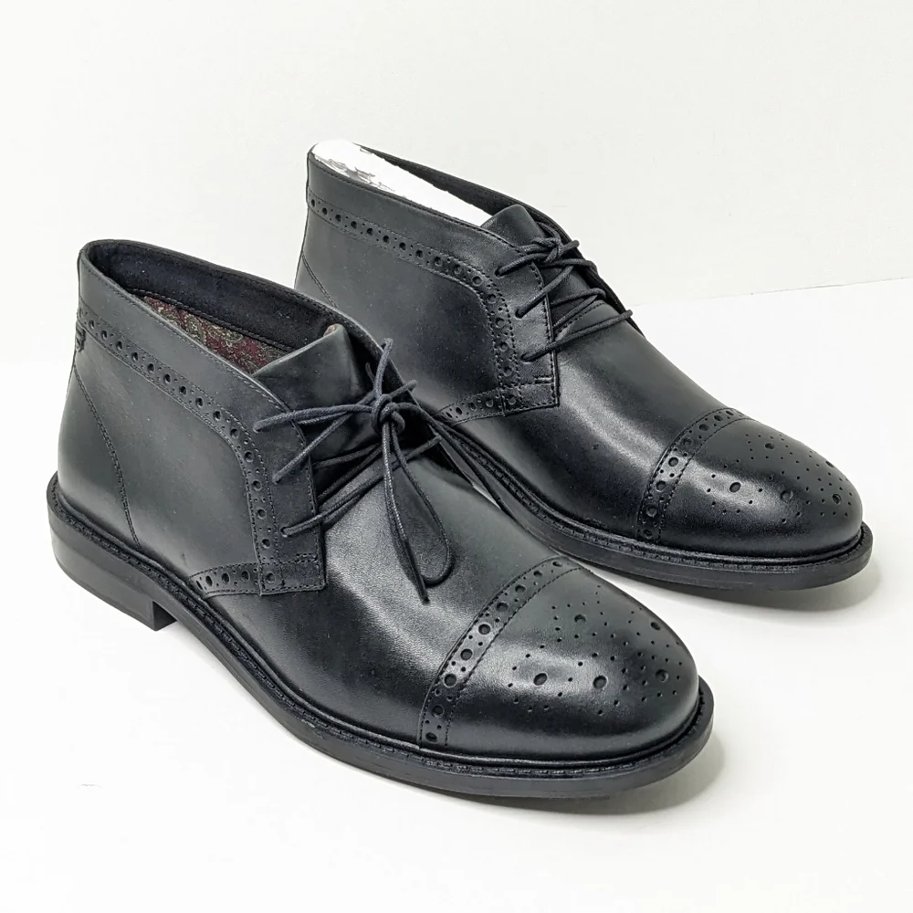 Dunham Gavin-Dun Chukka Boots, Black Leather, Men's 8 Wide